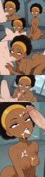 1boy 1girls 2025 adult_swim ai_generated blowjob cancelled_series cum_in_mouth cum_swallow dark-skinned_female deepthroat ejaculation fellatio final_space interracial male/female naked oral oral_sex penis_grab pixai pleasure_face quinn_ergon short_hair