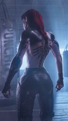 1girls 3d 3d_(artwork) aesthetic arcane arcane_vi back back_view blender blender_(artwork) blender_(software) blender_cycles emo fit fit_female flexing goth goth_girl half-dressed half_naked kenjjoo league_of_legends muscular muscular_female riot_games ripped_stockings self_upload tattoo tattoo_on_arm tattoo_on_back tattooed_arm tattoos thighs vi