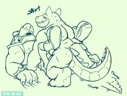 activision anal anal_sex anthro anthro_on_anthro anthro_penetrated anthro_penetrating anthro_penetrating_anthro big_tail bracelet canid canine canis clawing_floor claws closed_eyes clothing crash_(series) crocodile crocodilian dasyuromorph dingo dingodile duo fangs footwear from_front_position grimace hi_res hybrid interspecies jewelry legs_up looking_pleasured lying male male/male male_penetrated male_penetrating male_penetrating_male mammal marsupial missionary_position monochrome muscular muscular_anthro muscular_male nude obscured_penetration on_back on_bottom on_top penetration recently_extinct_species reptile scalie sex sharp_teeth shoes shoulder_pads simple_background spectral-bat spiked_bracelet spikes spread_legs spreading tail teeth text thylacine tiny_tiger white_background