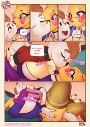 1boy 1girls absurd_res bandai_namco blue_eyes canid canine canis clothing comic dialogue digi_(yourdigimongirl) digimon digimon_(species) digital_media_(artwork) domestic_dog english_text eyelashes eyewear female fur furry glasses grope kissing leo_(yourdigimongirl) long_eyelashes male male/female mammal mane red_eyes renamon round_glasses school_uniform speech_bubble stockings text undressing_another uniform url yellow_body yellow_fur yourdigimongirl