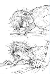 backshots blush blush gay_sex honkai:_star_rail honkai_(series) male/male male_focus muscular muscular_male mydei_(honkai:_star_rail) overstimulation saliva spit tattoo tattoos
