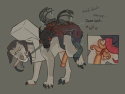 adopted_(lore) adopted_son_(lore) age_difference alien arms_around_waist bodily_fluids breath canid canine canis chains collar cybernetics duo electricity erection eyeless father_(lore) father_and_child_(lore) father_and_son_(lore) feelers feral feral_penetrating flared_penis from_behind_position fur genital_fluids genitals hair hi_res hybrid incest_(lore) intersex leash leash_pull machine male male/male male_penetrating maleherm mammal mandibles membrane_(anatomy) membranous_wings mounting orgasm_denial panting parent_(lore) parent_and_child_(lore) parent_and_son_(lore) penetration penile penis puppyratcat scar sex simple_background size_difference son_(lore) tapering_penis tongue tongue_out vaginal_penetration vortihound vulva wings xog