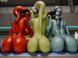 3d 3girls aayla_secura blender clone_wars darth_talon hera_syndulla johndamnman star_wars star_wars:_the_clone_wars star_wars_legends star_wars_rebels twi'lek