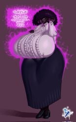 1girls big_ears breasts dark-skinned_female female heels huge_breasts layla_(mister_blueee) milf mister_blueee purple_hair redesign thick_thighs