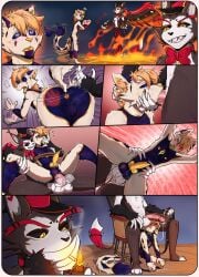 absurd_res anal anthro big_penis canid canine cigarette collar comic demon duo fellatio fox gay gay_male glebyshka78 hazbin_hotel hellaverse hi_res husk_(hazbin_hotel) male male/male mammal oral penile penis ritual sex sex_slave slave slave_collar yaoi