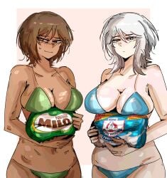 2girls arczaeon big_breasts bikini duo faust_(limbus_company) female female_only human large_breasts limbus_company outis_(limbus_company)