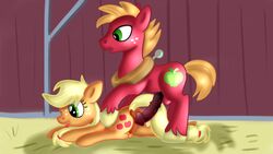 16:9 animal_genitalia animal_penis animal_pussy anus applejack_(mlp) barn big_macintosh_(mlp) brother brother_and_sister cutie_mark duo earth_pony equine equine_penis equine_pussy erection female feral feral_on_feral freckles friendship_is_magic horse horsecock imminent_sex incest jbond male mammal my_little_pony penis pony pussy sibling sister straight