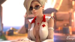 1boy 1girls 3d animated bewyx big_penis blender blonde_hair circumcised elbow_gloves erect_nipples female glasses gloves gold_fingernails gold_nail_polish gold_nails male megane mercy nexus763 nipple_bulge nurse outercourse overwatch paizuri sound tagme video watchpoint:_gibraltar_(map)