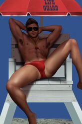 1boy actor armpits baywatch_(2017) baywatch_(franchise) beach big_bulge bulge caucasian caucasian_male celebrity drawnpr0n huge_bulge human human_only in_character lifeguard male male_only matt_brody muscle muscles muscular muscular_male solo speedo spread_legs sunglasses tan zac_efron