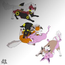 4boys ambiguous_gender anal ass canid canine dusk_lycanroc eeveelution espeon feet fellatio feral feral_on_feral furry furry_only gay group group_sex interspecies knot licking lycanroc male mammal midday_lycanroc midnight_lycanroc nintendo no_humans nude oral paws penis penis_lick pokémon_(species) pokemon pokemon_gsc pokemon_sm pokemon_usm saja1222 sex testicles text thick_thighs threesome tongue tongue_out umbreon vaginal_penetration video_games watermark wide_hips yaoi