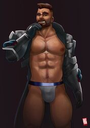 2d abs bara doctor_anfelo gabriel_reyes male male_only muscle overwatch overwatch_2 reaper soldier_24_reaper solo underwear video_games