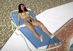 3d amanda_de_santa breasts feet female grand_theft_auto grand_theft_auto_v nude nude_female pool pubic_hair soles sunglasses tinted_eyewear toes