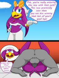 anal anthro avian bird blush female hirundinid instant_loss_2koma marcodile mating_press penis sex sonic_(series) sonic_riders straight swallow_(bird) testicles wave_the_swallow