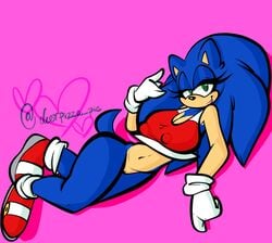 1girls bimbo bottomless breasts cleavage deerpizza_pie eyelashes eyeshadow female lipstick nipples pussy rule_63 sonic_(series) sonic_the_hedgehog sonique_the_hedgehog voluptuous