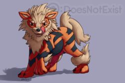 2019 3_toes animal_genitalia animal_penis arcanine black_fur brown_eyes canid canine canine_penis countershading drool_string drooling erection feral fur hi_res knot licking licking_lips looking_at_viewer mammal nintendo orange_fur penis pokemon pokemon_(species) raised_paw reverse_countershading saliva standing stripes tan_fur theandymac toes tongue tongue_out video_games