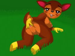 <3_eyes 2019 animal_crossing anthro anus ass black_nose breasts brown_fur cervid fauna_(animal_crossing) female female_only fur furry furry_only heart hi_res looking_at_viewer mammal marrubi naked nintendo nipples nude presenting presenting_anus presenting_hindquarters presenting_pussy pussy rear_view seductive simple_background smile solo solo_female tail tongue unusual_pupils video_games