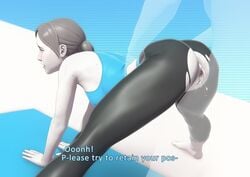 1boy 1girls 3d ass bent_over cum cum_in_pussy cum_inside female invisible_penis john_doe male nintendo pussy sex straight text vaginal_penetration wii_fit wii_fit_trainer