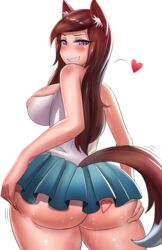 1girls ass big_breasts blush breasts cleavage female female_only fox_girl huge_ass large_breasts looking_at_viewer looking_back solo ytrall