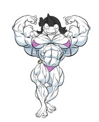 bikini blush extreme_muscles female flexing flexing_muscles guitartist03 jaiden jaiden_animations muscular muscular_female solo solo_female sweatdrop youtube youtuber