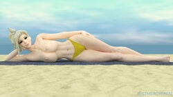 3d areolae big_breasts bikini blender breasts female female_only justmercyporn large_breasts looking_at_viewer mercy nipples overwatch solo