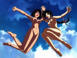 2girls 90s black_hair breasts brown_hair curvaceous duo edit female female_only human large_breasts light-skinned_female light_skin long_hair miyuki_kobayakawa multiple_girls nakajima_atsuko natsumi_tsujimoto nipples nude nude_filter official_art police policewoman short_hair taiho_shichauzo yuri