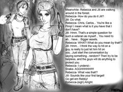 armor belt beret capcom comic female firearm flashlight handgun hentai_cook human jill_valentine jill_valentine_(julia_voth) police_uniform rebecca_chambers resident_evil weapon