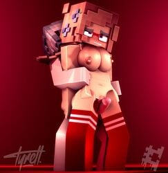 1boy 1boy1girl 1girls 3d female flower glasses mine-imator minecraft nude penis_between_thighs pinup standing standing_sex stockings straight tagme ty_(tyiscrazy) tyiscrazy