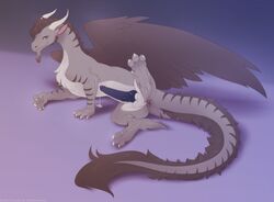 2019 anus dragon feral fur furred_dragon lunalei lying male male_only on_side penis precum silver_(silverandcyanide) simple_background solo