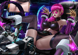 alexander_dinh alternate_costume big_breasts bondage dildo evelynn glasses high_heels k/da_evelynn k/da_series league_of_legends lipstick looking_over_eyewear looking_over_glasses missionary orange_eyes pink-tinted_eyewear pink_hair probe robot skirt spread_legs stockings sunglasses tinted_eyewear