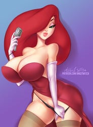 ange1witch breasts cleavage disney female female_only huge_breasts jessica_rabbit looking_at_viewer solo thighhighs who_framed_roger_rabbit