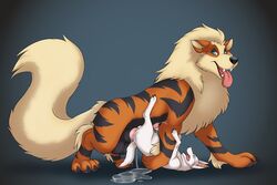 2boys all_fours anal anal_penetration anal_sex animal_genitalia animal_penis anthro arcanine big_dom_small_sub big_feet black_fur black_nose blue_eyes canine canine_penis claws cum cum_in_ass cum_inside cum_while_penetrated domestic_dog duo ejaculation elbow_tufts erection feet feral feral_on_anthro feral_on_feral feral_penetrated feral_penetrating feral_penetrating_feral fur furry gay hi_res interspecies larger_male male male_only male_penetrated male_penetrating mammal nintendo nude open_mouth orgasm paws penetration penile_penetration penis pokemon pokemon_rgby quadruped sex siege_whitemutt simple_background size_difference smaller_male testicles toe_claws tongue tongue_out tuft video_games yaoi zetsin