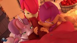 2019 3d animated anthro anthro_on_anthro anthrofied apple apple_bloom_(mlp) ball_sucking ball_worship balls barrel big_macintosh_(mlp) brother brother_and_sister collaborative_fellatio cutie_mark cutie_mark_crusaders equine equine_penis fellatio female friendship_is_magic fur furry green_eyes hair_on_head hand_on_penis handjob hay hooves-art horse horse_penis horsecock incest looking_at_viewer male male_pov mammal medial_ring my_little_pony navel oral oral_penetration oral_sex orange_fur pink_fur pink_hair pony pov pov_eye_contact purple_eyes purple_hair red_fur red_hair red_penis scootaloo_(mlp) sister source_filmmaker straight sweetie_belle_(mlp) tail testicles triple_fellatio yellow_eyes yellow_fur