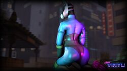 1girls 3d ass female female_only fempyro highres kneeling latex pyro rule_63 solo source_filmmaker team_fortress_2 ughhh..._vinyl! valve