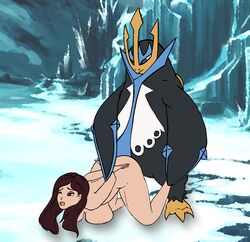 1boy 1girls all_fours ambiguous_penetration anthro arctic ass avian bird breasts cold doggy_style empoleon feet female from_behind from_behind_position hanging_breasts human ice large_breasts larger_male male mammal nintendo nudist penetration penguin pokémon_(species) pokemon pokemon_dppt pokephilia princessyiris rape sex size_difference smaller_female video_games wide_hips