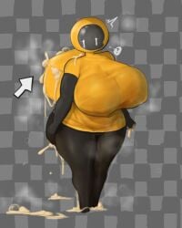 1girls ? alternate_breast_size ass astronaut big_ass big_breasts big_butt breasts female heart huge_breasts julian's_editor julians_editor orange orange_(julian's_editor) orange_(julians_editor) shen_chao_weibo solo tagme thick_legs thick_thighs