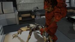 4_balls alien anal anal_penetration balls effect gay geth geth_hopper humanoid krogan looking_at_viewer male mass_effect penis robot