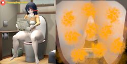 (theusagiboy1406) 1female 1girls 3d 3d_(artwork) 3d_model 3d_render bare_ass bare_legs barefoot bathroom big_ass black_hair bottomless closed_eyes fart fart_cloud fart_fetish farting farts female female_only girl huge_ass kill_la_kill large_ass matoi_ryuuko newspaper partially_clothed pussy sfm shirt solo source_filmmaker thick_thighs toilet toilet_use tomboy wide_hips