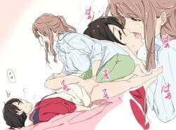 2girls a_silent_voice cute kissing lesbian_kiss scissoring yuri