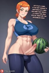 1futa ai_generated ass balls big_balls big_breasts breasts curvy delicious dialogue dick dickgirl english english_text erect_penis erection female foreskin futa_only futadom futanari ginger ginger_hair gwen_tennyson horny horny_futa intersex large_breasted_futa large_breasts large_penis light-skinned_futa light_skin looking_at_viewer luvnari masturbation nude penis skinny_futa solo solo_futa standing surprised sweat sweatdrop sweating sweaty uncircumcised uncut veins_on_dick veiny_penis