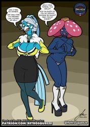 2022 altaria anthro ass avian beak belly big_breasts bikini bird blue_body blue_fur blush blush_lines body_swap bottomwear bra breasts cleavage clothed clothing curvy_figure dialogue digital_media_(artwork) duo elderly elderly_anthro elderly_female exposed_breasts female flats_(shoes) flower footwear fur generation_1_pokemon generation_3_pokemon grey_hair hair hand_on_breast high_heels holding_breast jewelry legwear lips lipstick makeup mature_female micro_bikini mostly_nude mostly_nude_anthro mostly_nude_female navel necklace nintendo nipple_outline open_mouth pink_sclera plant platform_footwear platform_heels pokemon pokemon_(species) retrosqueeze ring scared shocked shoes short_hair signature simple_background skirt small_waist speech_bubble stockings swimwear tail text two-piece_swimsuit underwear url username vileplume white_eyes wide_hips worried