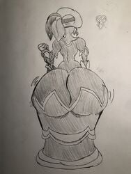 ass_jiggle bubble_butt dat_ass disney dress gloves hat heartless huge_ass hyper_ass kingdom_hearts kingdom_hearts_iii monochrome parasol parasol_beauty rough_sketch square_enix the_naughty_beary the_ursa_lord thenaughtybeary ursasan wasp_waist