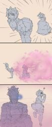 bubble_butt colorless elphelt_valentine fart fart_cloud fart_fetish farting farting_on_another guilty_gear heart_symbol huge_fart nagoriyuki tongue tongue_out toxixent