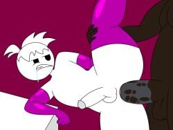 anal anal_sex arm_gloves clenched_teeth dark-skinned_male dark_skin dick dr_gol. drooling front_view gay gloves gol_(dr_gol) large_penis original original_artwork penis penis_size_difference self_insert self_upload shiny_gloves shiny_thighhighs standing_on_one_leg standing_sex tearing_up thick_thighs thighhighs tight_anus wet_penis white_body white_skin wince yaoi