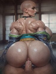 1ambiguous 1girls ai_generated ambiguous_gender anal anal_penetration anal_sex ass bald breasts cum_in_ass cum_inside ejaculation ejaculation_in_ass faceless_ambiguous female_on_top kimono lactation large_ass light-skinned_female light-skinned_penis lipstick looking_at_viewer looking_back_at_partner massive_breasts muscular muscular_female necklace oc oiled oiled_body oiled_skin original_character pov reverse_cowgirl_position teal_lipstick
