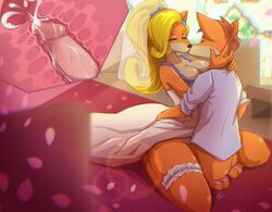 1boy 1girls 2019 5_fingers animal_ears anthro anthrofied bandicoot bed big_breasts black_nose blonde_hair breasts bride brother brother_and_sister cleavage clothed clothing coco_bandicoot couple cowgirl_position crash_(series) crash_bandicoot cum cum_in_pussy cum_in_uterus cum_inside dress duo erection female fur hair humanoid_hands humanoid_penis igazella incest internal kissing long_hair male male_penetrating mammal marsupial naughty_dog on_top orange_fur penetration penis playstation ponytail sex sibling sister sony sony_corporation sony_interactive_entertainment straight uterus vaginal_penetration video_games wedding_dress