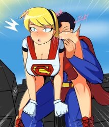 1boy 1girls 2d blonde_hair blue_eyes cunnilingus dc dc_comics female female_focus incest male sex skulkitten supergirl superman superman_(series) tagme