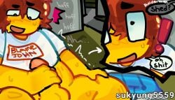 ! 1boy artist_name balls bottomless brown_hair english_text forsaken_(roblox) jerkingoff masturbating offscreen_character penis roblox roblox_game robloxian self_upload shedletsky shedletsky_(forsaken) speech_bubble sukyung5559 sweat sweating text text_bubble tremble_spikes watermark yellow_skin