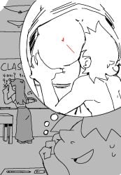 animated ass classroom distracted face_in_ass fantasizing horny imagining lilmoonie lilmoonie_(character) math pointy_nose teacher