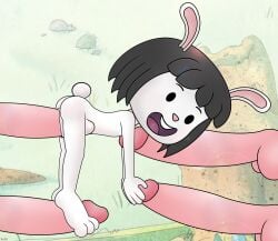 cub elinor_rabbit elinor_wonders_why female female_only flat_chest furry helix naked_female pussy rabbit showing_pussy young