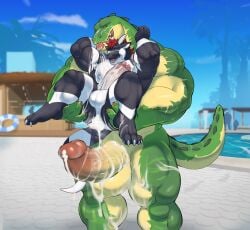 abs after_anal after_orgasm after_sex anthro aroused aroused_face ass balls barazoku biceps big_balls big_penis black_body blue_eyes bodily_fluids butt_grab carrying_another carrying_partner carrying_position crocodile crocodilian cum cum_drip cum_dripping_from_ass cum_dripping_from_penis cum_everywhere cum_in_ass cum_inside cum_on_balls cum_on_body cum_on_butt cum_on_chest cum_on_face cum_on_penis cum_on_self cum_string dragon dripping duo erection excessive_cum excessive_genital_fluids from_behind_position genital_fluids genitals green_body hair hand_on_butt heart_eyes heart_symbol hi_res horn huge_cock league_of_legends lifeguard looking_down looking_pleasured mafekoba male male/male markings messy muscular muscular_anthro muscular_male mythological_creature mythological_scalie mythology nipples orgasm_face pecs penis pool_party_renekton red_hair renekton reptile riot_games satisfied satisfied_look scalie seductive sex shy size_difference smile smirk spread_butt spreading steam swimming_pool tail tattoo teeth telius tencent thick_penis tongue tongue_out triceps vein veiny_penis yellow_eyes